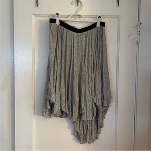 Free People Asymmetrical Grey Lined Skirt Frayed Hem *4 pulls in fabric Size M